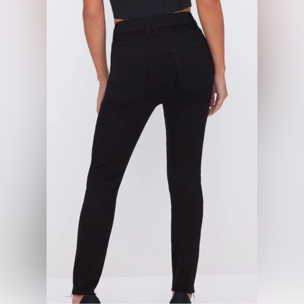 Good American- Black High-Waisted Skinny Jeans - Petite 6